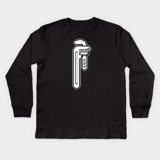 vertical wrench - 1bit pixel art Kids Long Sleeve T-Shirt